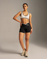 Butterbod™ Contrast wrap waist Hourglass Shorts - Black