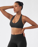 Sportbod™ Micro Halter Bra - Nightshade Black