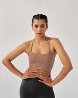 Butterbod™ Strappy Halter Bra - Coffee