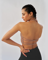 Butterbod™ Strappy Halter Bra - Coffee Brown