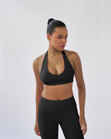 Sportbod™ Micro Halter Bra - Nightshade Black