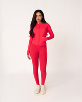 ButterBod™ Long Sleeve Zip Up Jacket  - Scarlet Red
