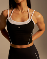 Butterbod™ Contrast Dual Strap Tank - Black