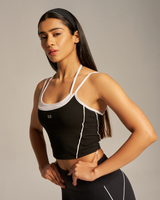 Butterbod™ Contrast Dual Strap Tank - Black