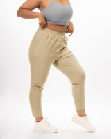 Nylon Crop Movement Pants - Beige