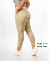 Nylon Crop Movement Pants - Beige