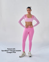 Butterbod™ Long Sleeve Crop Bra  - Flamingo Pink