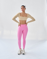 Butterbod™ Long Sleeve Crop Bra  - Latte