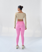 Butterbod™ Long Sleeve Crop Bra  - Latte