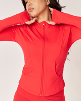 ButterBod™ Long Sleeve Zip Up Jacket  - Scarlet Red