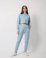 Cropped hoodie and jogger SET - Powder Blue