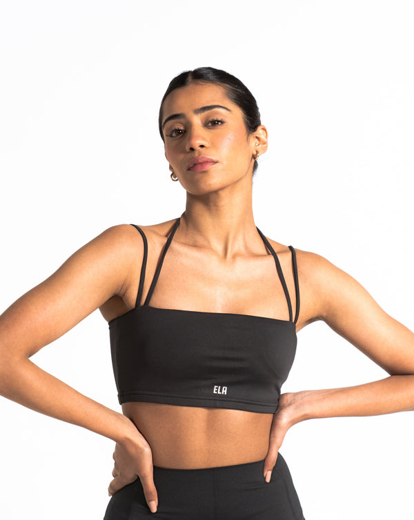 Bandeau Sports Bra  - Black