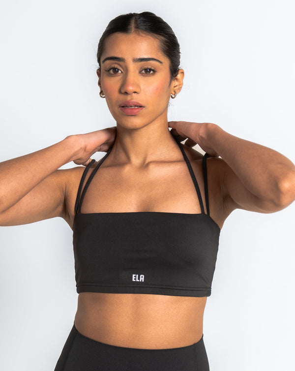 Bandeau Sports Bra  - Black