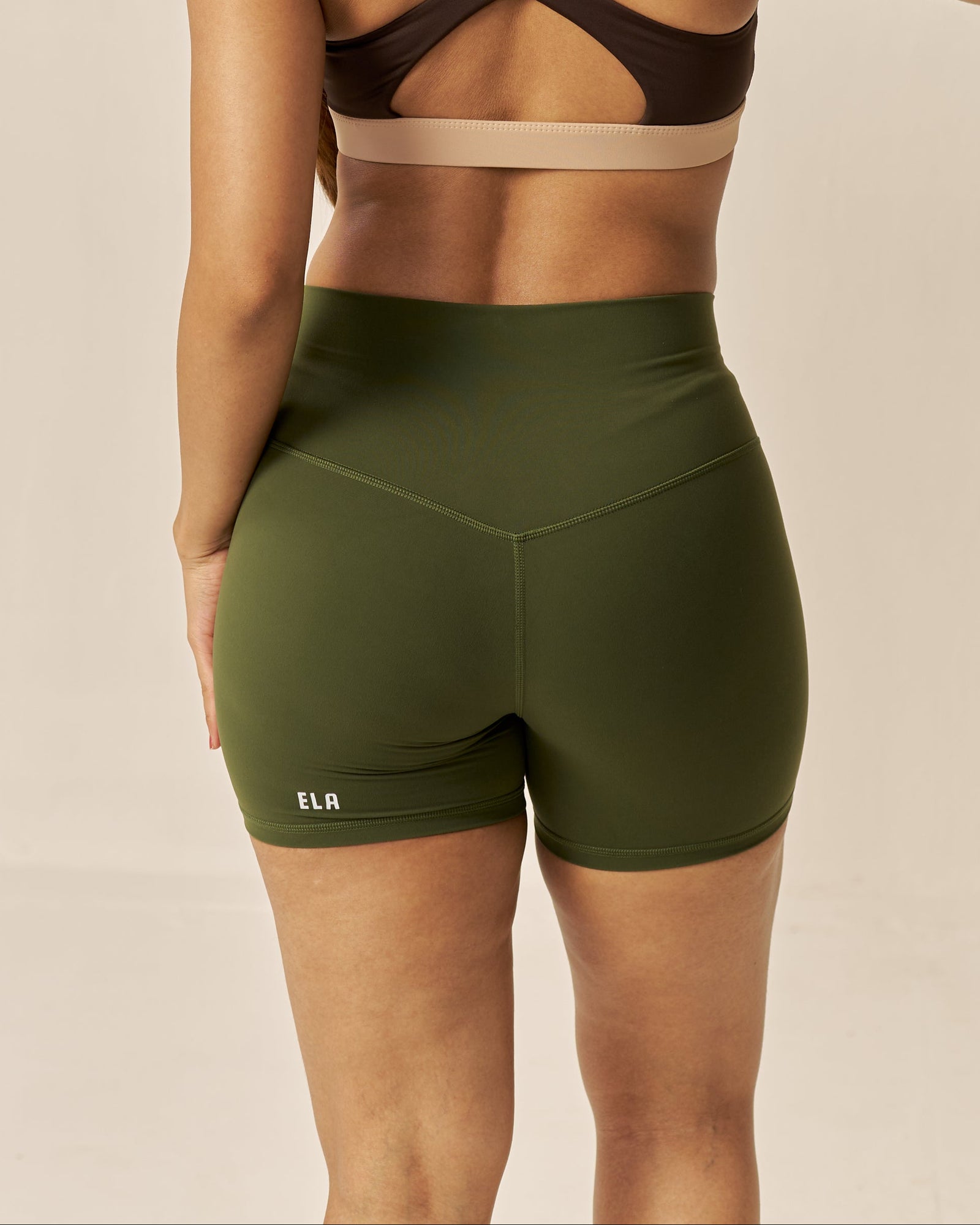 Ultraflex™ Dominator Tie-Front Shorts - Dark Olive – Ela Wear