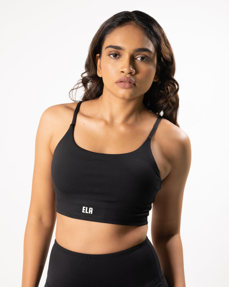 ButterBod Longline Sports Bra - Black Candy