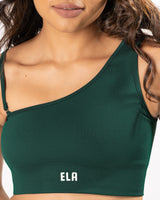 BODYFORM One Shoulder Bra - Pine Green – Ela Wear
